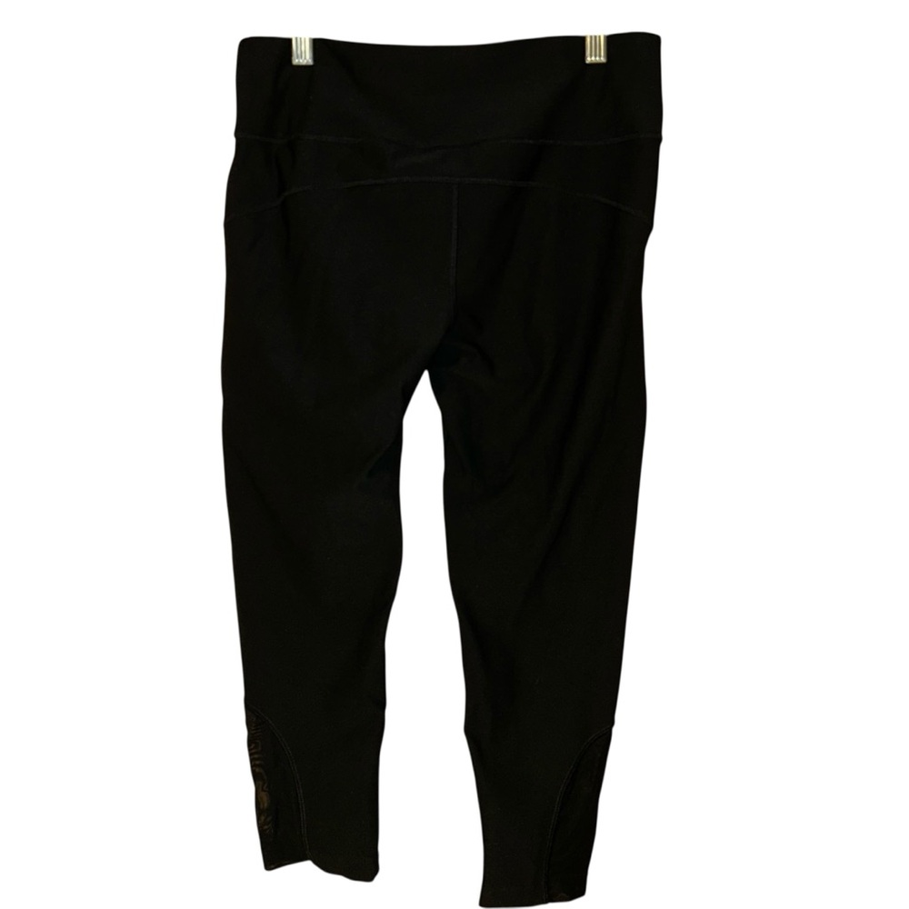 Avia Black‎ Mesh Panel Capri Leggings Medium 8-10 Athletic Workout Pants